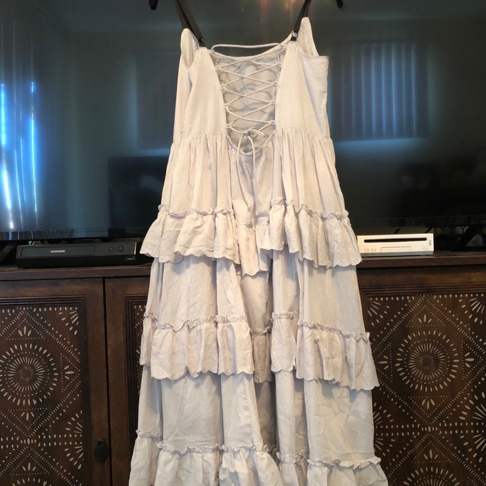 Frilly, corset back dress